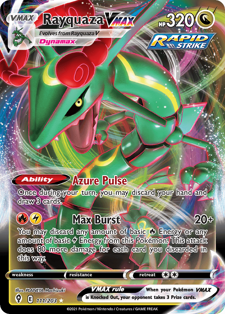 Rayquaza VMAX, carta 111 de Evolving Skies