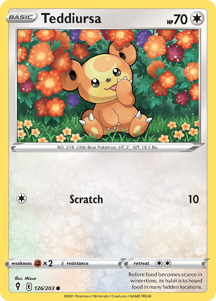 Teddiursa, carta 126 de Evolving Skies