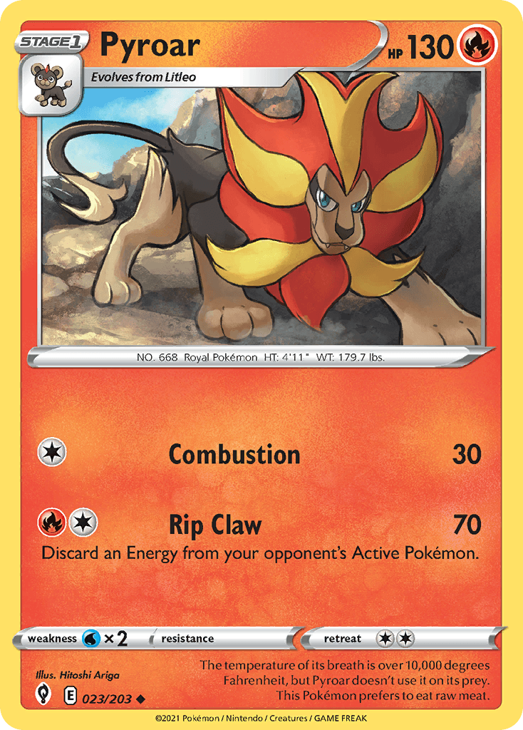 Pyroar, carta 23 de Evolving Skies