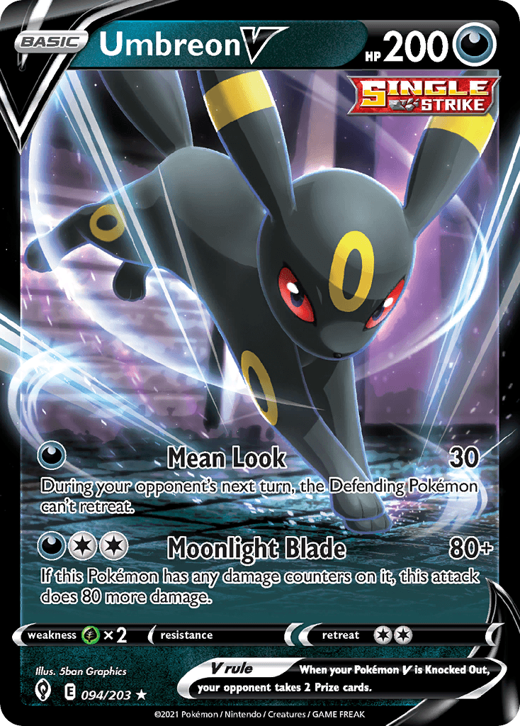 Umbreon V, carta 94 de Evolving Skies
