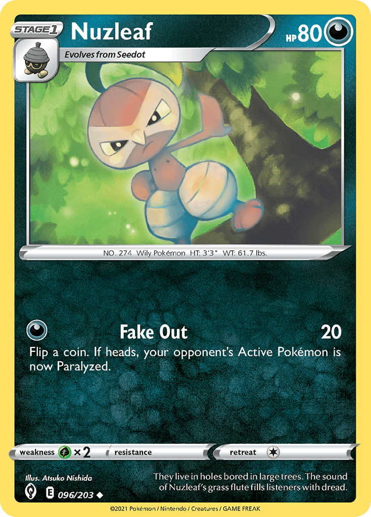 Nuzleaf, carta 96 de Evolving Skies