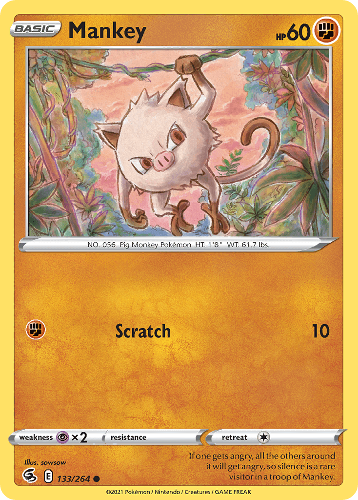 Mankey, carta 133 de Fusion Strike