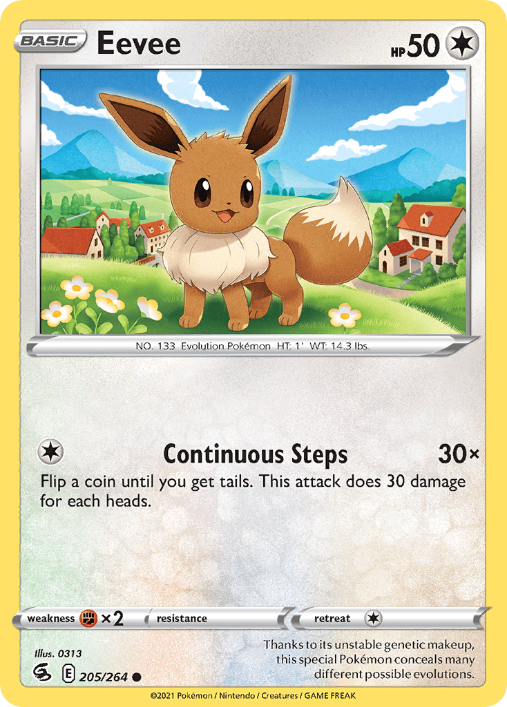 Eevee, carta 205 de Fusion Strike