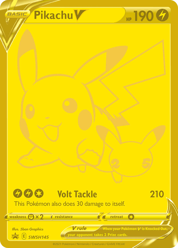 Pikachu V, carta SWSH145 de SWSH Black Star Promos