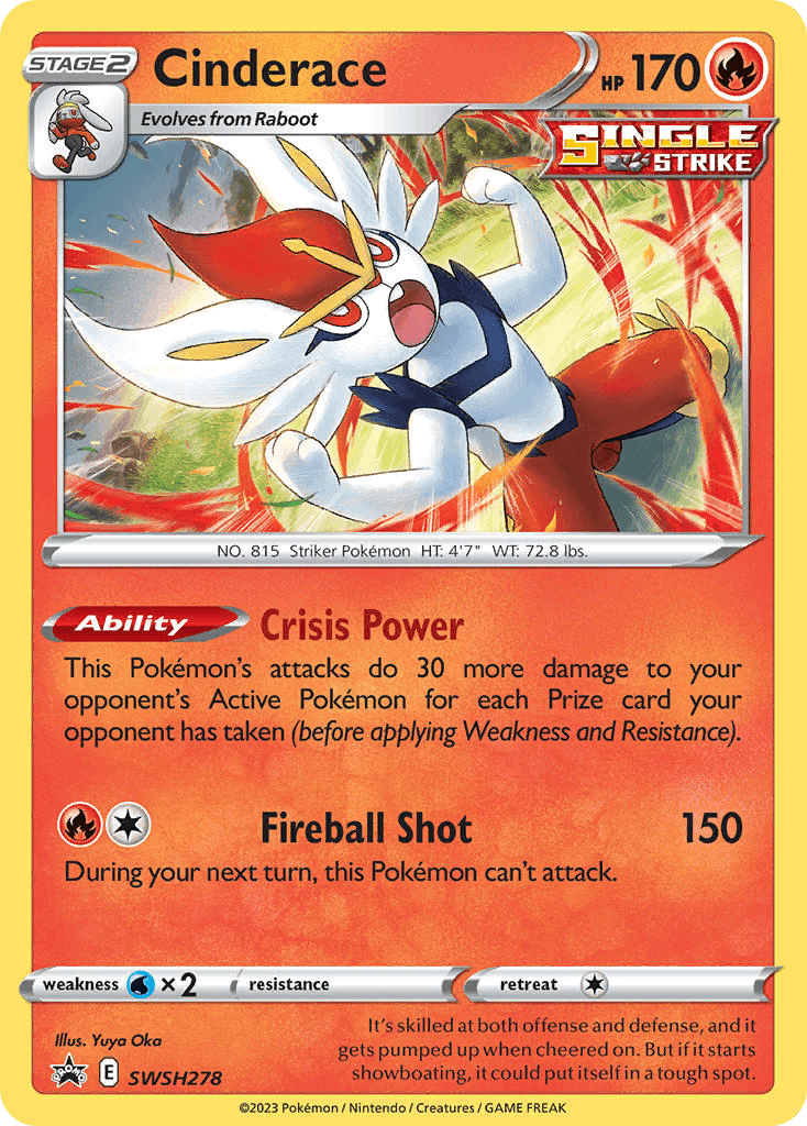 Cinderace, carta SWSH278 de SWSH Black Star Promos