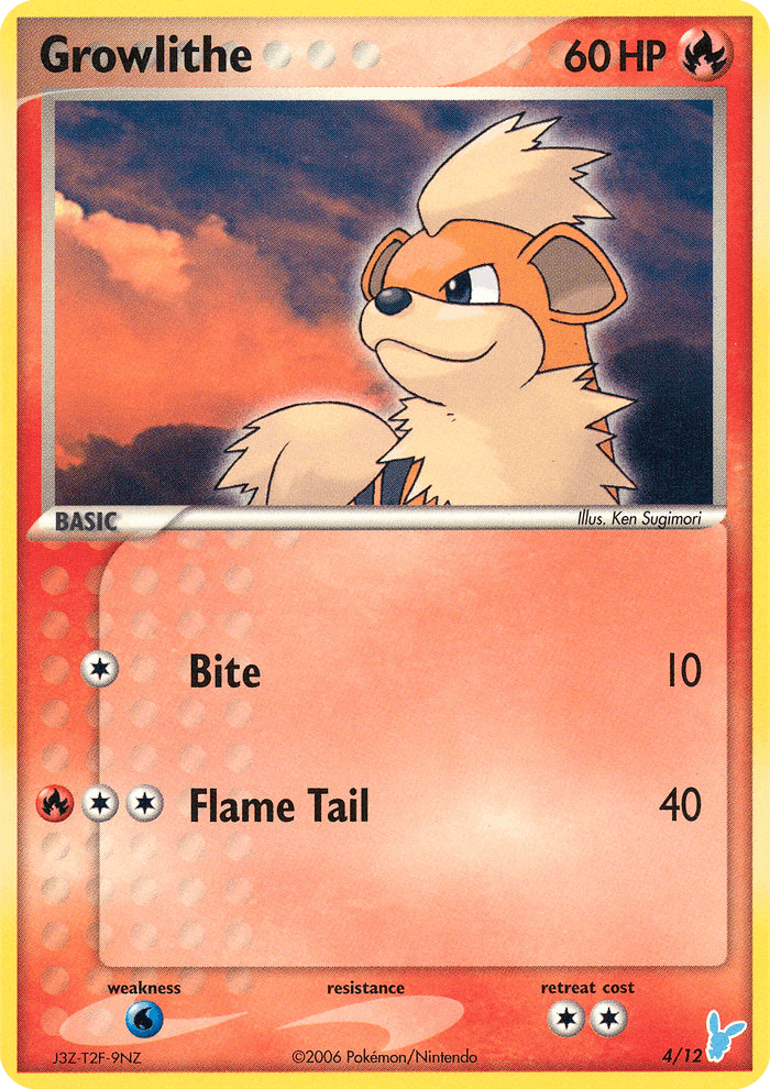 Growlithe, carta 4 de EX trainer Kit 2 (Minun)