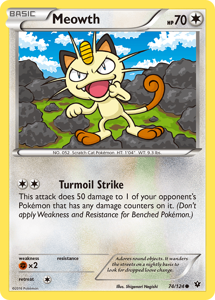 Meowth, carta 74 de Fates Collide