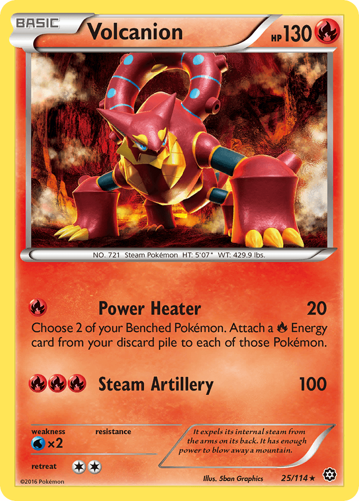 Volcanion, carta 25 de Steam Siege