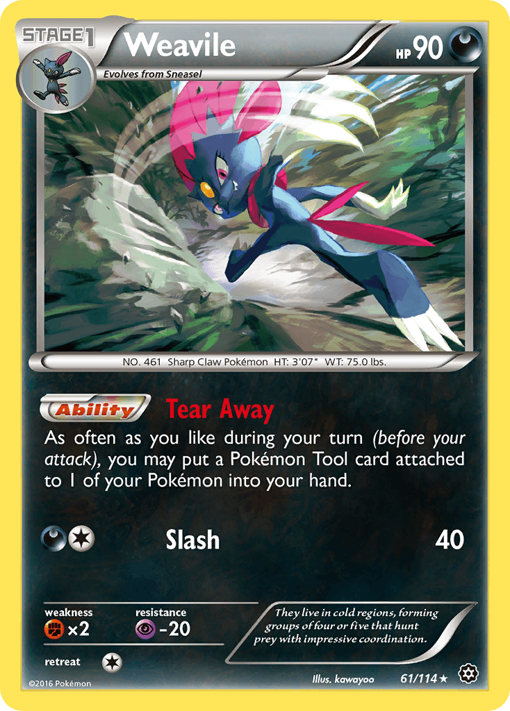 Weavile, carta 61 de Steam Siege