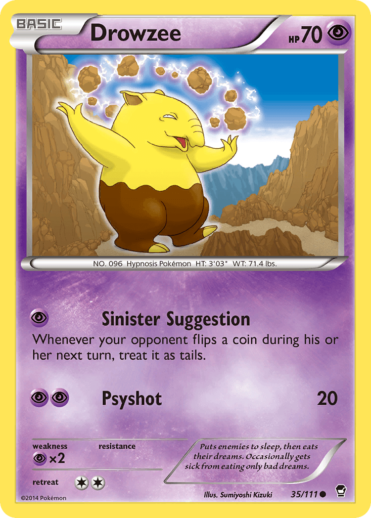 Drowzee, carta 35 de Furious Fists