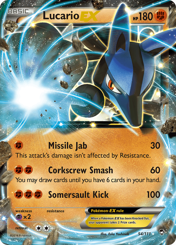 Lucario EX, carta 54 de Furious Fists