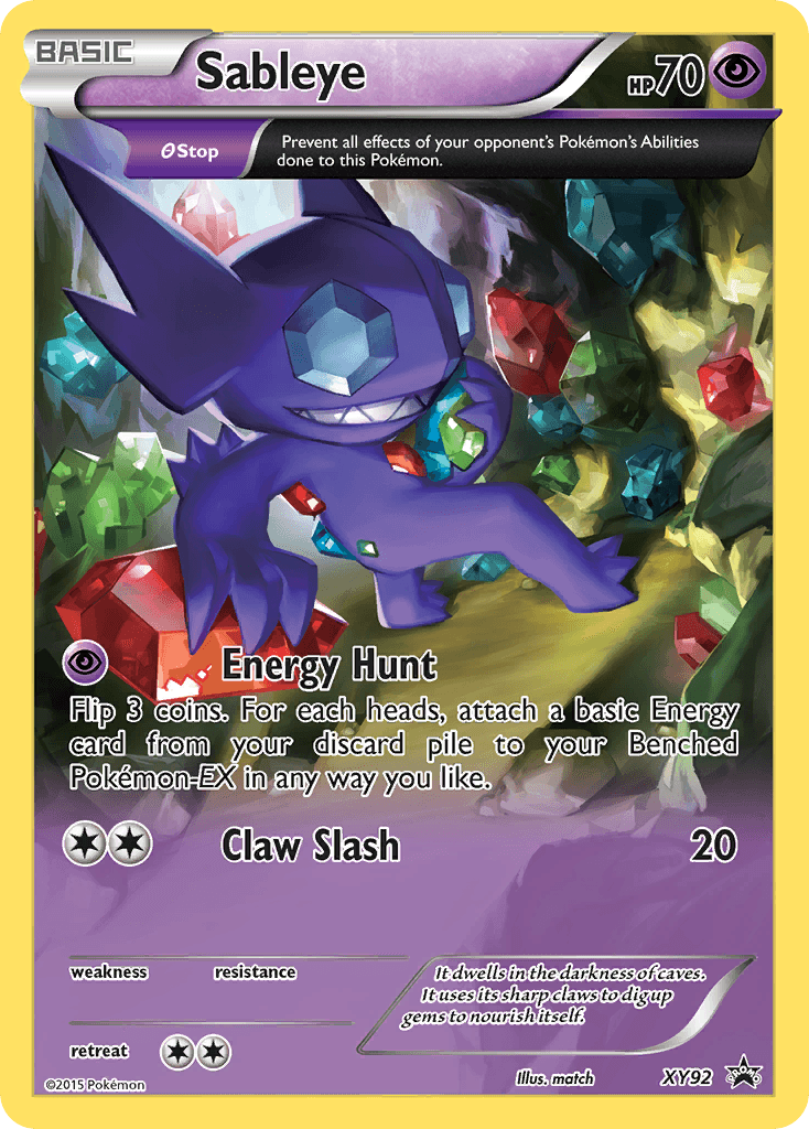 Sableye, carta XY92 de XY Black Star Promos