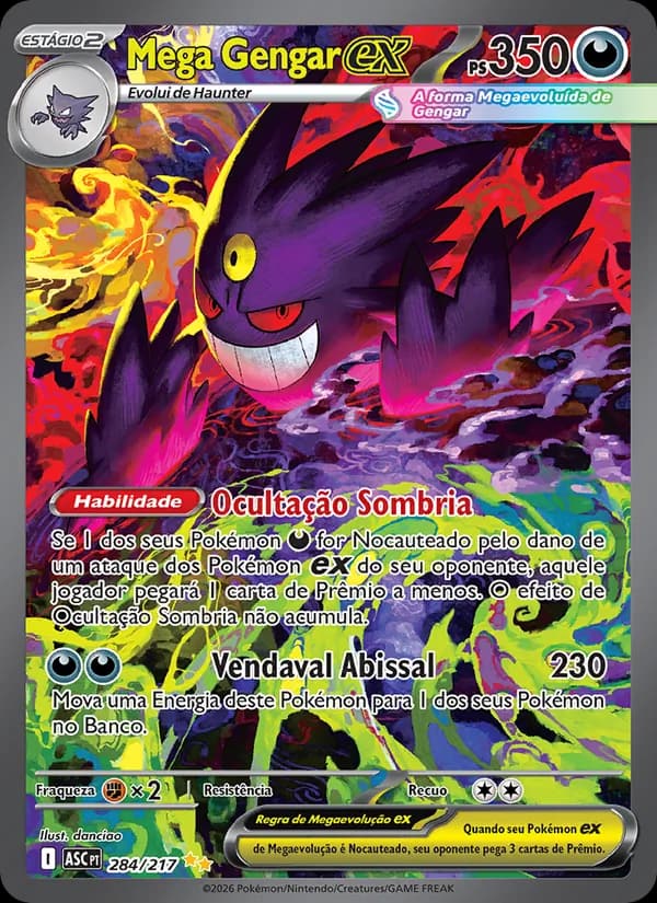 Mega Gengar ex, carta 284 de Heróis Excelsos