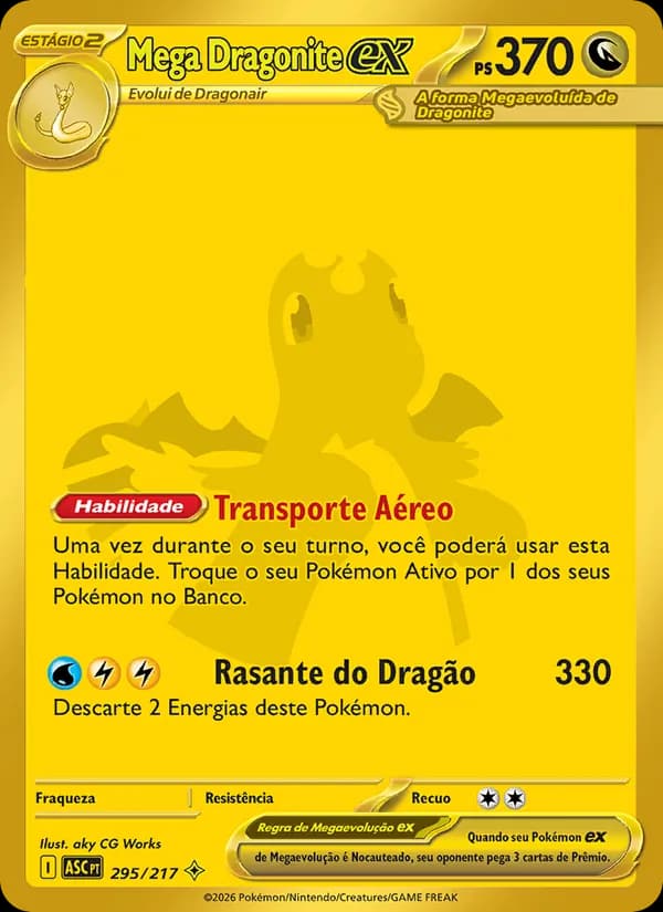 Mega Dragonite ex, carta 295 de Heróis Excelsos