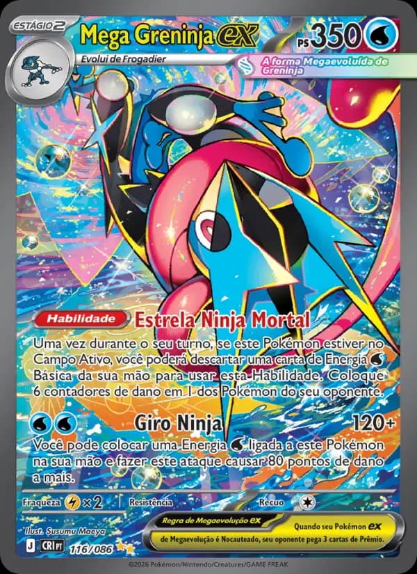 Mega Greninja ex, carta 116 de Caos Ascendente