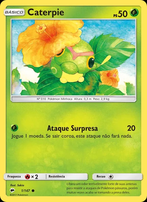 Caterpie, carta 1 de Sombras Ardentes