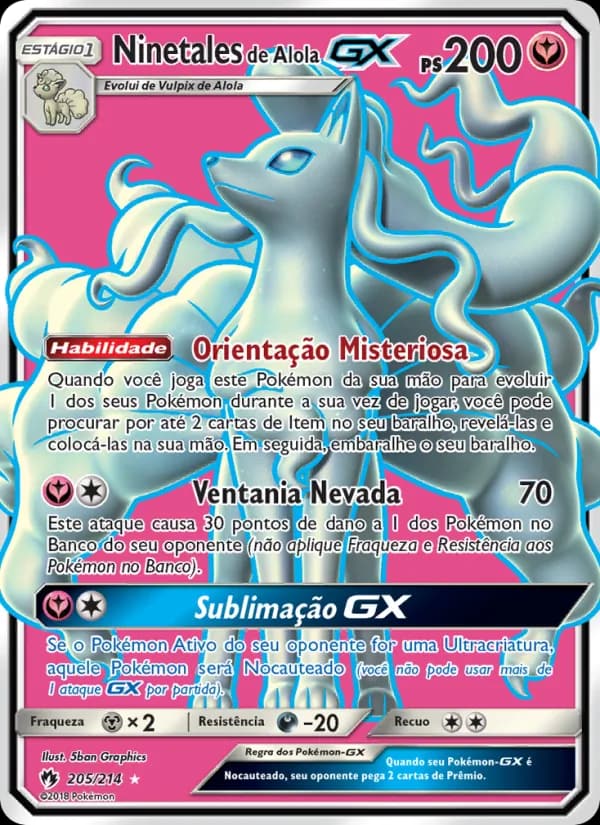 Ninetales de Alola GX, carta 205 de Trovões Perdidos