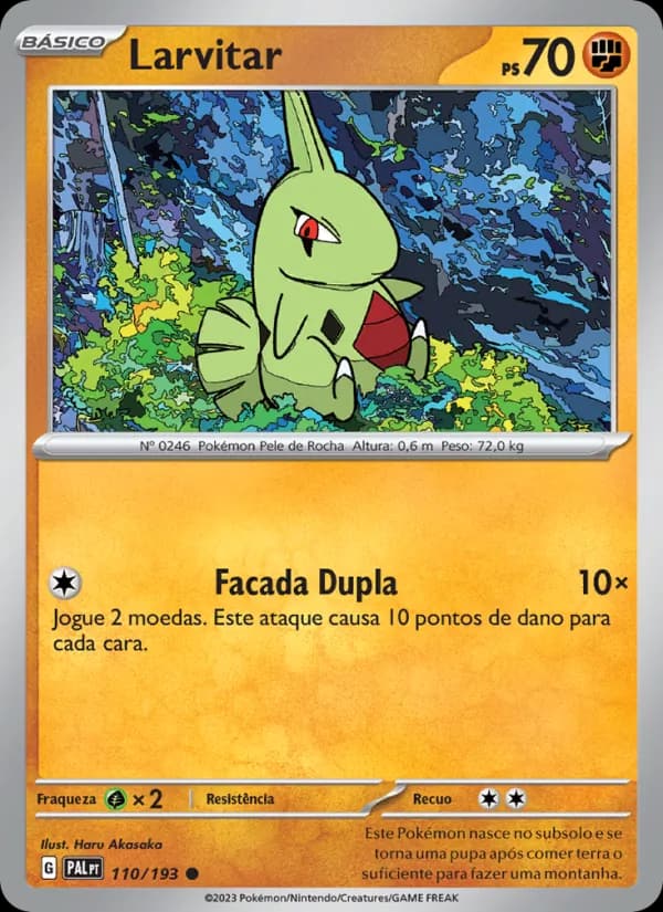Larvitar, carta 110 de Evoluções em Paldea