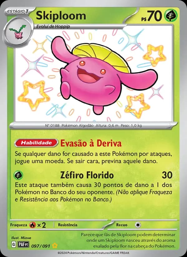Skiploom, carta 097 de Destinos de Paldea