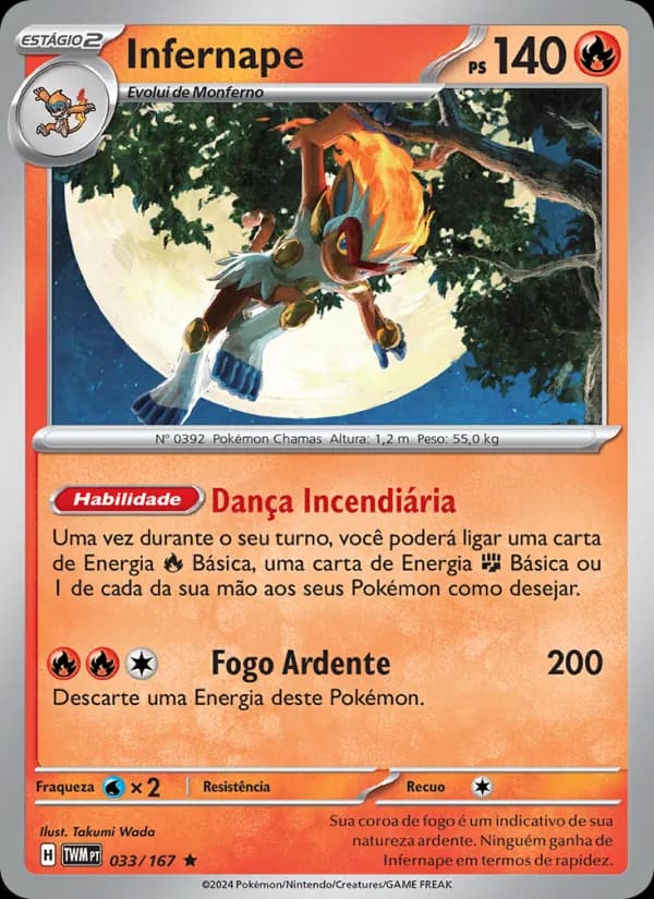 Infernape, carta 033 de Máscaras do Crepúsculo