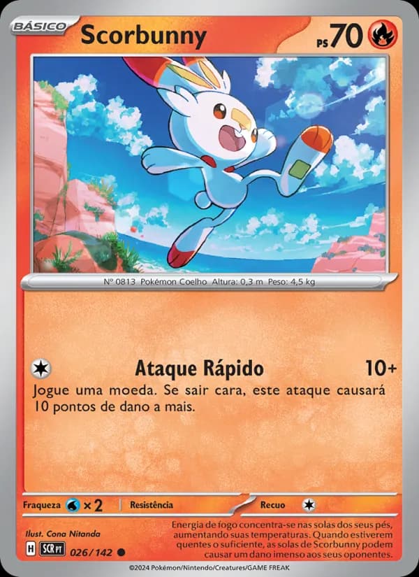 Scorbunny, carta 026 de Coroa Estelar