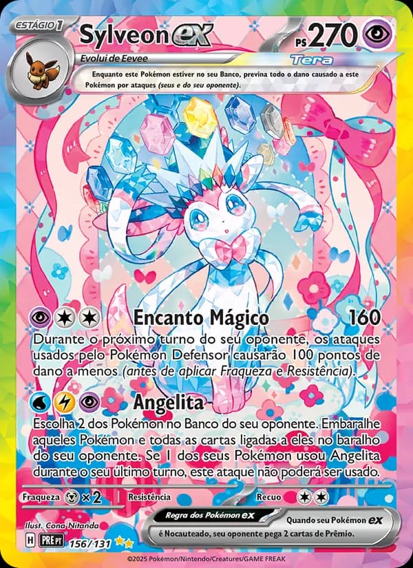 Sylveon ex, carta 156 de Evoluções Prismáticas