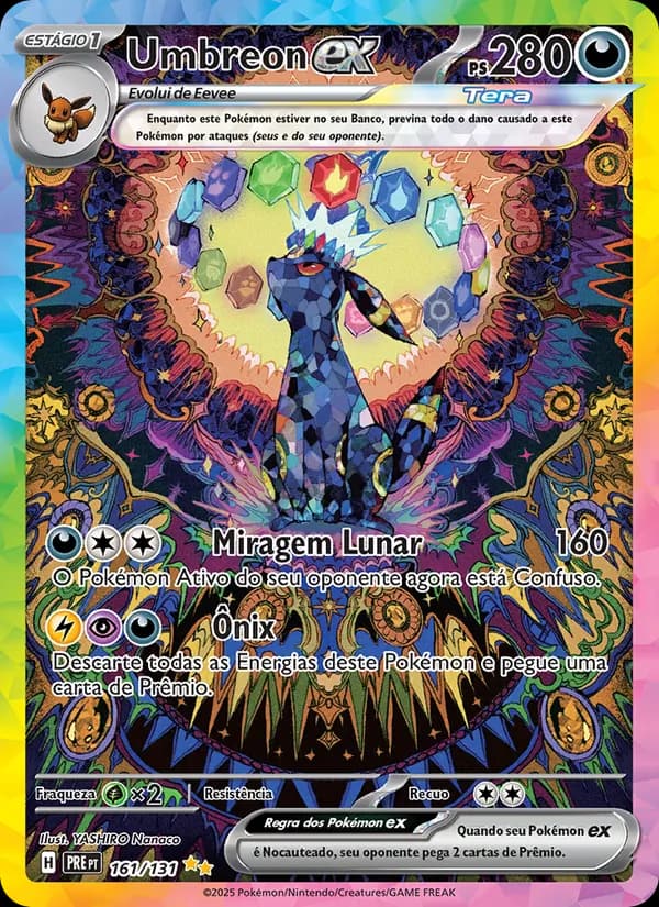 Umbreon ex, carta 161 de Evoluções Prismáticas