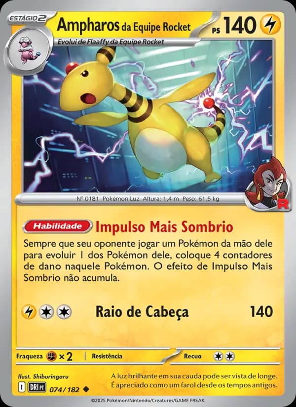 Ampharos da Equipe Rocket, carta 074 de Rivais Predestinados