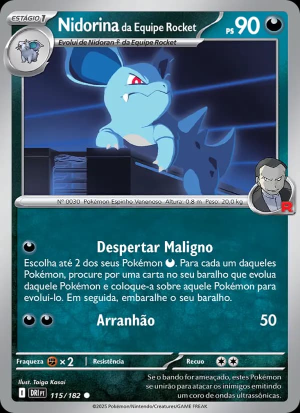 Nidorina da Equipe Rocket, carta 115 de Rivais Predestinados