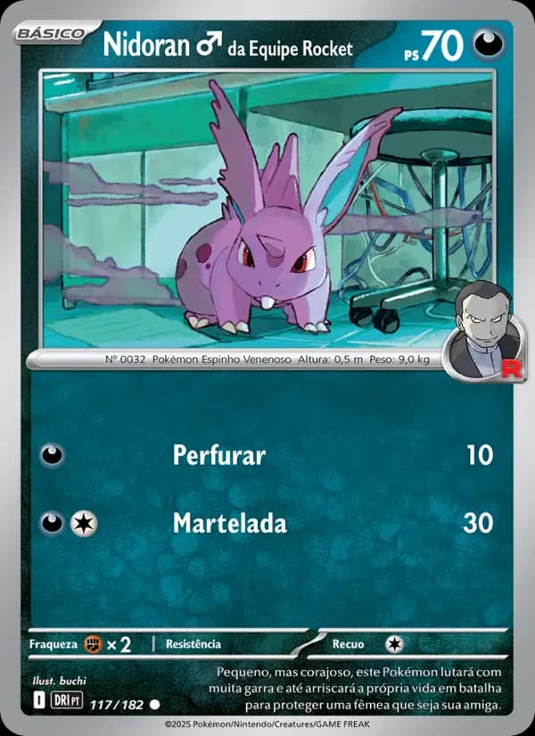 Nidoran♂ da Equipe Rocket, carta 117 de Rivais Predestinados