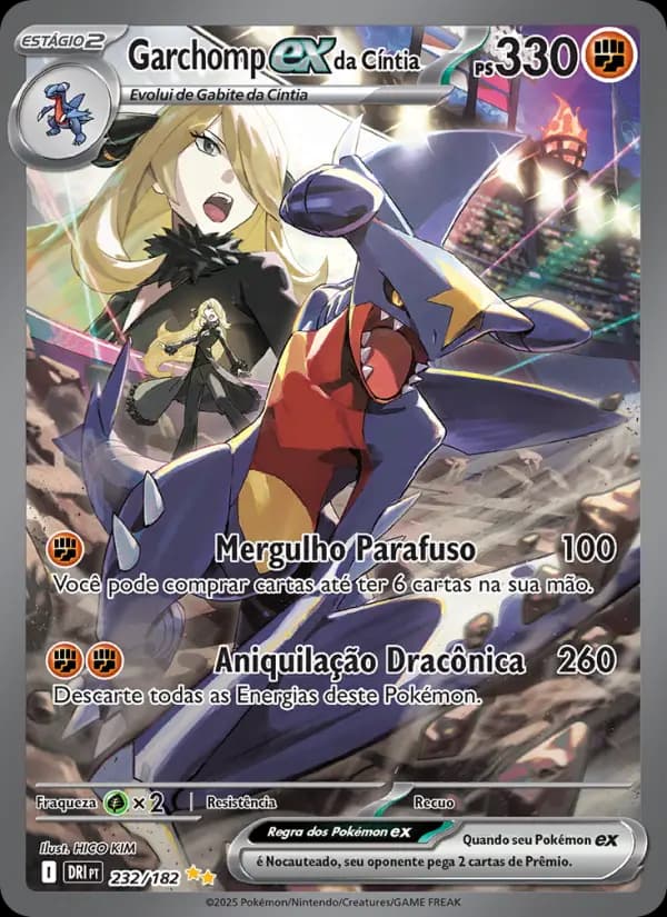 Garchomp ex da Cíntia, carta 232 de Rivais Predestinados