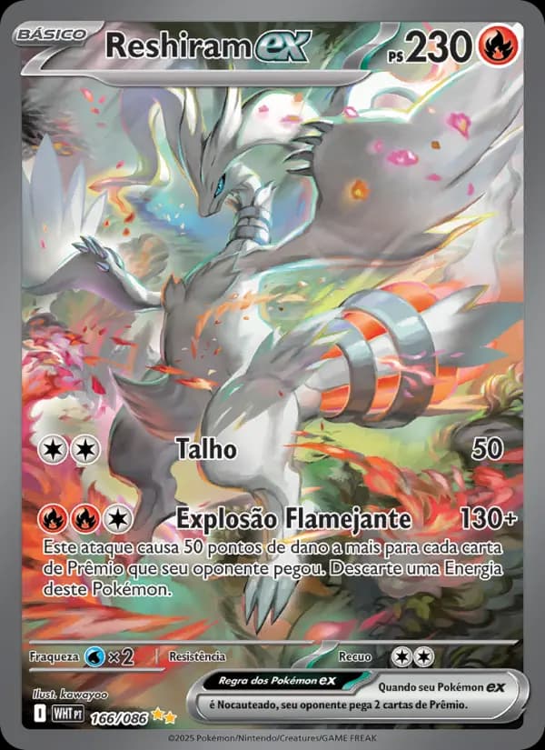 Reshiram ex, carta 166 de Fogo Branco