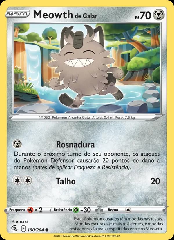 Meowth de Galar, carta 180 de Golpe Fusão