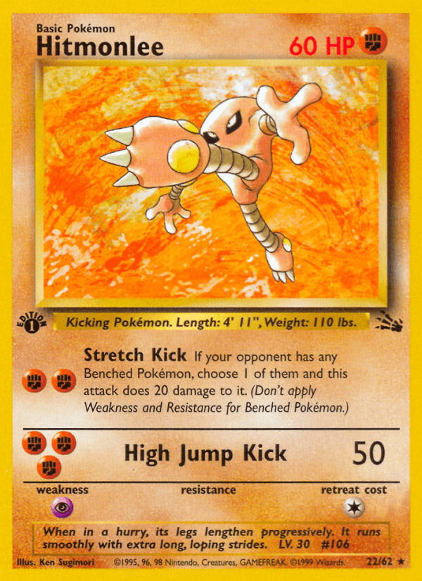 Hitmonlee, carta 22 de Fossil