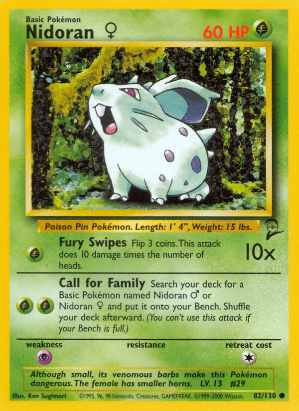 Nidoran♀, carta 82 de Base Set 2