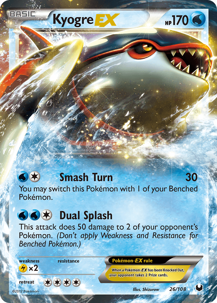 Kyogre-EX, carta 26 de Dark Explorers