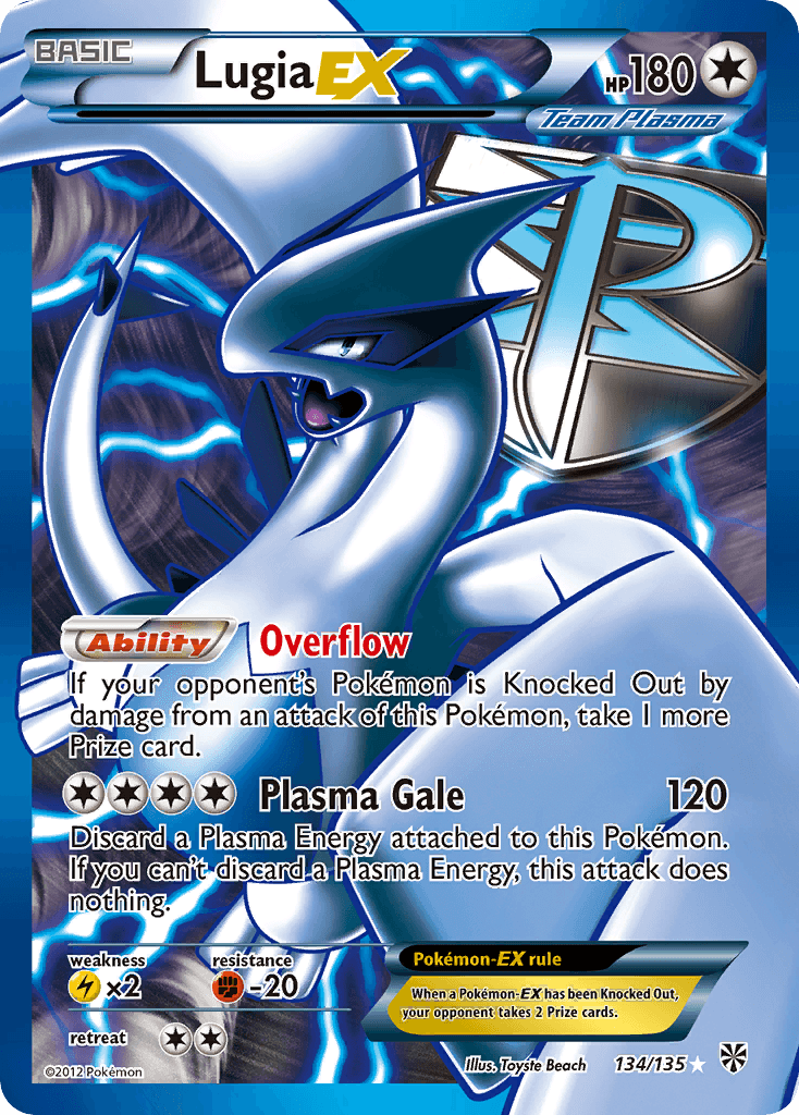 Lugia-EX, carta 134 de Plasma Storm