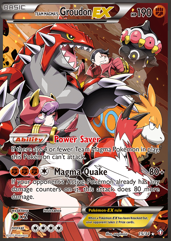 Team Magma's Groudon EX, carta 15 de Double Crisis
