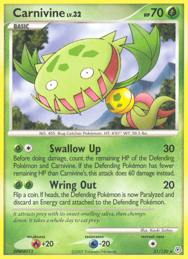 Carnivine, carta 21 de Diamond & Pearl