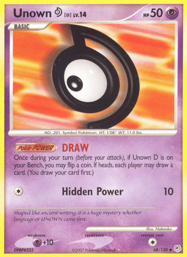 Unown D, carta 68 de Diamond & Pearl
