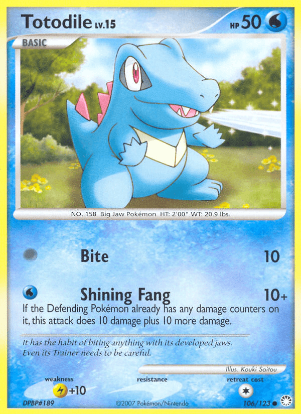 Totodile, carta 106 de Mysterious Treasures