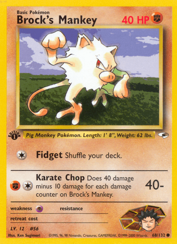 Brock's Mankey, carta 68 de Gym Heroes