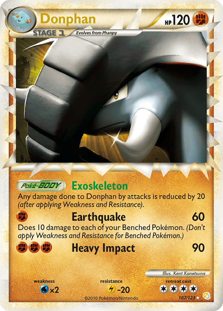 Donphan, carta 107 de HeartGold SoulSilver