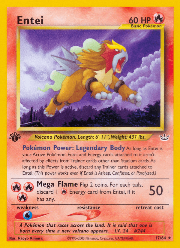 Entei, carta 17 de Neo Revelation