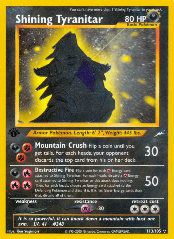 Shining Tyranitar, carta 113 de Neo Destiny