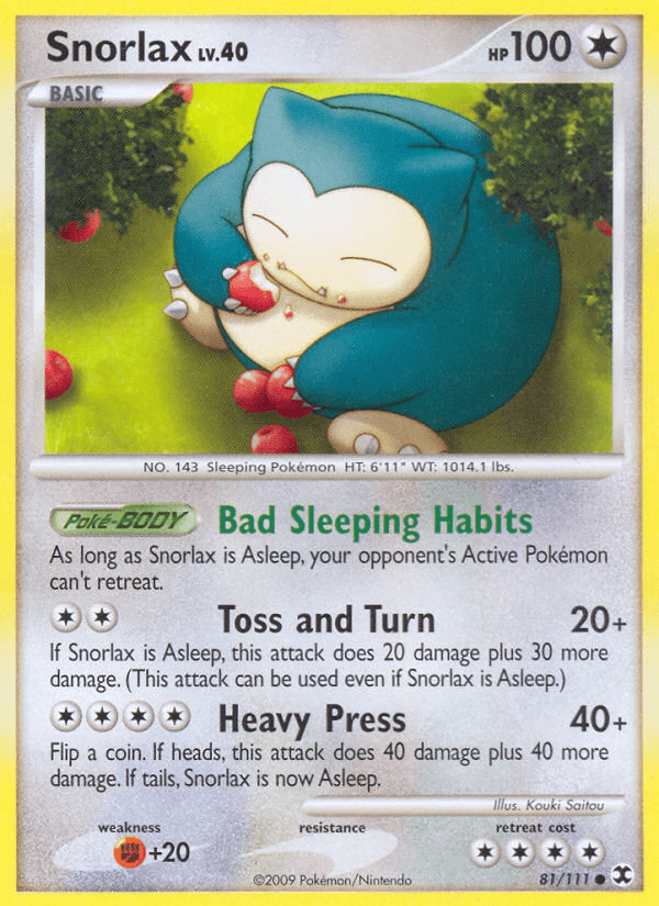 Snorlax, carta 81 de Rising Rivals