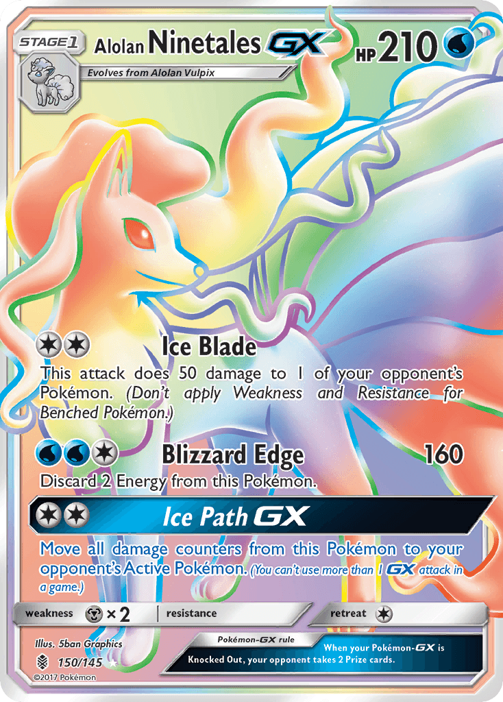 Alolan Ninetales GX, carta 150 de Guardians Rising