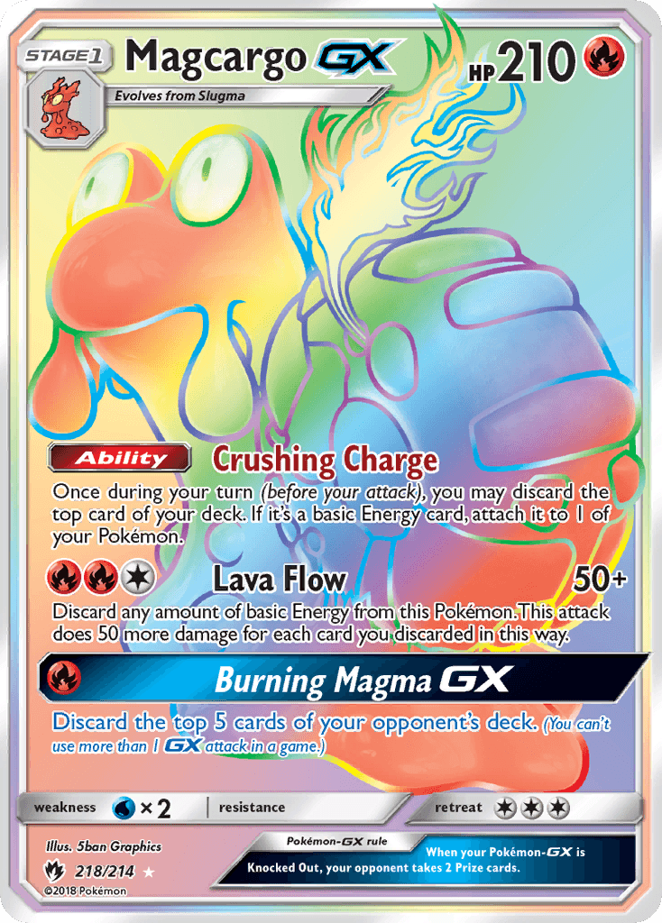 Magcargo GX, carta 218 de Lost Thunder