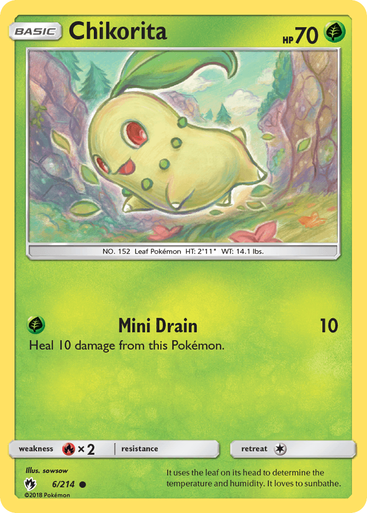 Chikorita, carta 6 de Lost Thunder