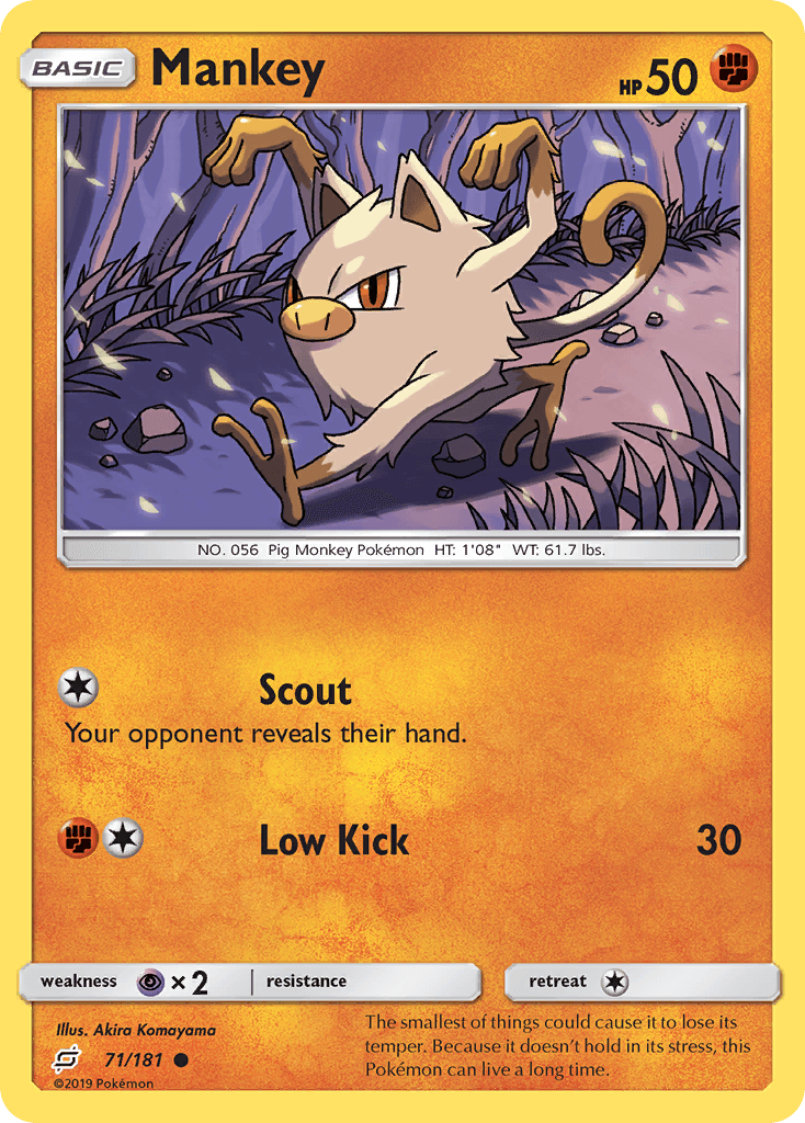 Mankey, carta 71 de Team Up